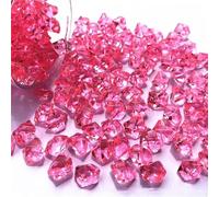 150pcs Acrylic Gem Stone Ice Rocks for Vase Plant Decor, Transparent For Crystal Granules Provide Shiny Visual Effect for Decorations (Deep Pink)