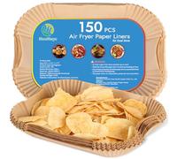 150PCS Air Fryer Liners for Ninja Dual, AF300UK AF400UK Disposable Paper Liners Accessories, Airfryer Parchment Liners Compatible with Ninja Cosori Cecotec and Other Dual Zone Air Fryers