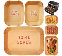 150PCS Air Fryer Liners for Ninja Foodi FlexDrawer AF500UK 10.4L & Duronic AF34 10L, Megazone Air Fryer Accessories Disposable Parchment Paper for COSORI Dual Air Fryer TwinFry 10L & Ometa 9L