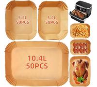 150PCS Air Fryer Liners Parchment Paper Sheets - Compatible with Ninja Foodi FlexDrawer AF500UK 10.4L, Cosori Dual Blaze TwinFry 10L, Duronic AF34 10L, Ometa 9L, Instant 8.5L & More - Disposable Non-S
