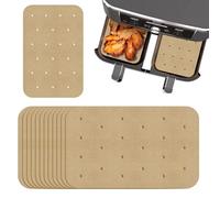 150PCS Air Fryer Liners Unbleached Parchment Paper Rectangle Perforated Nonstick for Baking Ninja Foodi Dual