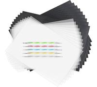 150Pcs Black and White Transfer Paper Sheets with 5 Double Ended Acrylic Dotting Pen for Drawing Sewing Pattern Making Art Tracing Paper