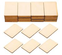150pcs Blank Wooden Rectangles for DIY Projects, Smooth Edges | Natural Wood Grain, Splinter Free Finish, Stackable Design, for Frame Inserts and Shop Window Decor