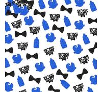 150Pcs Boss Theme Baby Shower Gender Reveal Decorations for Boys, Blue Glitter Boss Boy Table Decor Confetti for Welcome Baby Boy Baby Shower Gender Reveal Party Supplies
