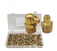 150pcs Brass Grease Fitting Assortment, Straight & 90° Elbow for zerk