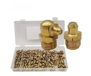 150pcs Brass Grease Fitting Assortment, Straight & 90° Elbow for zerk