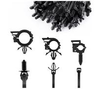150PCS Cable Zip Ties with Zip Tie Mount,Push Mount Nylon Car Wire Loom Clips for Securing Wires,Cables,Small Hoses