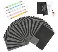 150Pcs Carbon Paper for Tracing and 5Pcs Embossing Stylus Set,Black Transfer Paper for Tracing on Fabric, Carbon a4 for Home or Office Use