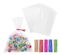 150pcs Clear Cellophane Treat Bags with Ties 5x7 Inch Gift Bags for Bakery Candies Cookies Goodie Party Favors
