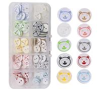 150PCS Colorful Resin Buttons for Baby Kids Cardigans Knitting,Plastic Cute Crafting Buttons with Plastic Storage Box for Art Craft Child Clothing Sewing DIY Decoration(12.5 mm/ 0.5 Inch) (Bear)