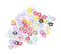 150pcs Colorful Resin Heart Star Nail Charms for Acrylic Press on Nails | Kawaii 3D Accents, Secure Fit, for Festive Looks, Celebrations, Women and Nail Artists
