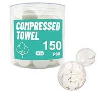 150PCS Compressed Towels, Unscented Moisturizing Compressed Towel, Soft Compressed Hand Wipe, Home Hand Wipes, Ultra Thick Compressed Towel Tablets,Compressed Towels for Camping（8in×8in）