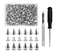 150pcs Cone Spike Studs, 7mm Metal Cone Spikes Rivet, Punk Rock Screw Back Studs, Punk Rivets STU-ds for Leather Jacket DIY Crafts and Arts Bags Shoes Clothes Decorations