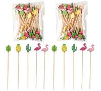 150Pcs Eco-Friendly Cocktail Decorations - 12cm Reusable Wooden Skewers for Tropical Drinks, Fruit Platters, Appetizers & Party Decorations, Eco-Friendly Home Entertaining Supplies
