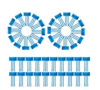 150pcs Fan Outlet Marker and Indicating Labels | Blue Three Fluttering Ribbons with Bold Fan-out Print, for Air Ducts and Air Grilles in Commercial Maintenance Inspections