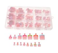 150pcs French Tip Toenails 15 Sizes Full Cover Pink Plastic Press on | Glue Free Application, Soft Gel Feel, Easy to Apply and Remove, Compartmentalized Box Included