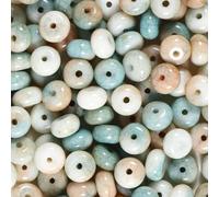 150Pcs Glass Beads 5x8mm Flat Round Crack Abacus Spacer Bead for DIY Jewelry Accessories Bracelet Necklaces Key Chain Earrings Mobile Phone Chain Vase Fillers (Marble Pattern)