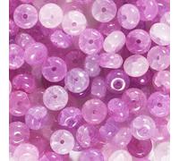 150Pcs Glass Beads 5x8mm Flat Round Crack Abacus Spacer Bead for DIY Jewelry Accessories Bracelet Necklaces Key Chain Earrings Mobile Phone Chain Vase Fillers (Purple)