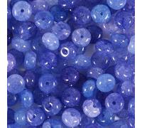 150Pcs Glass Beads 5x8mm Flat Round Crack Abacus Spacer Bead for DIY Jewelry Accessories Bracelet Necklaces Key Chain Earrings Mobile Phone Chain Vase Fillers (Blue)