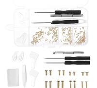 150Pcs Glasses Repair Kit with Screws and Screwdriver,Gold Metal Glasses Sunglasses Screws Spectacle Eyeglass Repair Kits,Tool Set with Nose Pads Ear Grips Tweezer for Myopia Eyeglasses Sunglass Watch
