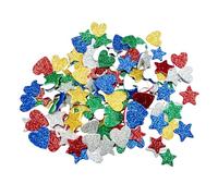 150pcs Glitter Star and Heart Stickers, Self-Adhesive EVA Decals, Shimmery Star and Heart Shapes, Card Making Supplies, Scrapbook Accessories, DIY Crafts & Decorations