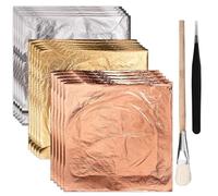 150pcs Gold Leaf, Gold Leaf Sheets for Art in 3 Colors Imitation Gold Foil Paper Sheets with Tweezers and Brush Silver Rose Gold Foil Flakes for Arts Crafts Decoration Gift Package