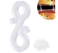 150pcs Gutter Hooks for Outdoor Lights, Christmas Light Clips Mini Plastic Gutter Hooks Plastic S Gutter Clips for Hanging Outside String Lights, Xmas Tree Decoration