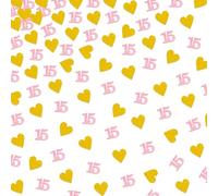150Pcs Happy 15th Birthday Party Decorations for Girls, Pink Gold Glitter 15th Birthday Table Decor Confetti, Mis Quince 15 Paper Scatters, Cheers to 15 Years Old Party Decorations Supplies