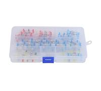 150Pcs Heat Shrink Butt Connectors Kit, Insulated Wire Crimp Solder Ring Terminals with Heat Shrinkable Polyolefin Tube for Automotive Marine Aerospace Wiring, 26-10 A