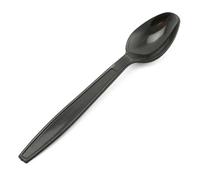 150pcs Heavy Duty Reusable Black Plastic Spoons - Strong, Durable & Washable Party Cutlery Perfect for Birthday Celebrations, Weddings, BBQs, Camping, Christmas, Business Events & Everyday Dining