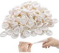 150pcs Latex Finger Protectors - Waterproof Finger Protector - Finger Cots - Finger Tip Covers - Keep Dressing Dry and Clean - Disposable - Ideal for Protecting Fingertips
