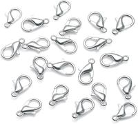 150pcs Lobster Clasps, Silver Lobster Claw Clasps Lobster Clasp for Handmade Necklace, Bracelet Jewelry Making (12 x 6mm, Nickel)