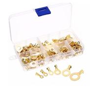 150Pcs M3/M4/M5/M6/M8/M10 Ring-Terminal Wire Quick Connector Terminal Brass Crimp Assorted Kit