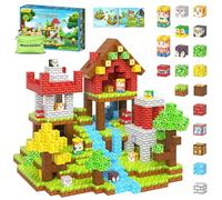 150PCS Magnetic Blocks with Forest Animals Toys, Build Mine Magnet World Set, Magnetic Tiles Building for Boys & Girls Age 4-8 5-7, STEM Montessori Sensory Toys for 3+ Toddlers Kids Gifts