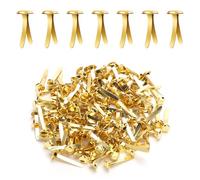 150pcs Metal Paper Fasteners,8x20mm Gold Paper Clips Round Head Mini Brass Brads DIY Split Pins for Crafts Scrapbooks Cards Photo Walls