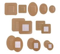 150pcs Mini Face Bandages, Square & Oval Flexible Adhesive Spot Band for Nose Hands & Wounds Patches, Breathable Skin Friendly Fabric Small Dot Plasters First Supplies(5 Sizes)