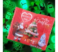 150Pcs Mini Resin Animals Mixed Blind Bags,Glow in the Dark Random Miniature Animal Figures,Animals Mystery Bags With Christmas theme,for DIY Crafts, Fairy Garden Micro Landscape, Party Favors