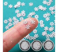 150pcs Mini Snowflake Nail Charms, Christmas Mini Metal White Snowflake Decor Nail Gems, 3 Styles Mixed 0.2inch White Christmas Charms, Winter DIY Nail Accessories for Women Manicure (Boxed)