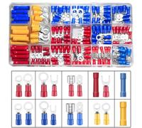 150PCS Mixed Quick Disconnect Electrical Insulated Butt Bullet Spade Fork Ring Solderless Crimp Terminals 18 Types Wire Connectors Assortment Kit