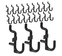 150pcs Pegboard J Hooks Plastic Black Repositionable Storage Hangers