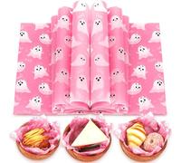 150Pcs Pink Ghost Boo Deli Paper, 9.8 x 8.3in Grease Proof Food Wrap Paper for Halloween & Kitchen