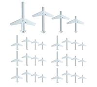 150PCS Plasterboard Fixings, M3 M4 M5 M6 Wing Spring Toggle Bolts 40/50/60mm Plasterboard Screws with Washers Drywall Anchor for Plasterboards Cavity Wall Fibreboard