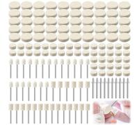 150Pcs Polishing Buffing Wheel for Dremel Polishing Kit,Wool Felt Polishing Wheel Kit s,Metal Polishing kit with 1/8"(3mm) Shank for Jewelry Metal Watch Stone Grinding and Polishin