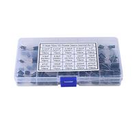 150pcs Polyester Film Capacitor Assortment Kit 100V 0.33nF to 470nF Box | Includes 15 popular values from 0.33nF to 470nF for circuit projects and repairs
