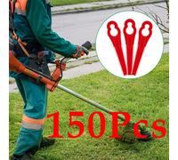 150Pcs Red Plastic Trimmer Replacement Blades, Weed Eater Grass Cutter Parts, Compatible With Grass Trimmers Garden Tools