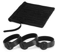 150PCS Reusable Fastener Straps - 6 Inch Cable Management Ties, Adjustable Hook & Loop Organizer Straps for Home, Office and Data Centers (Black)
