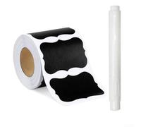 150Pcs Roll Black Chalkboard -Label Stickers with White Pen for Kitchen Jars, Food Storage Containers, Canisters, Pantry Organization, Reusable PVC Tags for Home, Office, Classroom