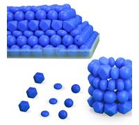 150pcs Silicone Beads - 15mm, Three Shapes Bulk for Keychains, Bracelets & Pens (Royal Blue)