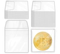 150Pcs Single Pocket Coin Flips Clear Coin Collector Protectors Individual Plastic Sleeves Holders Small Coin Pouch for Jewelry Storage Currency Collectors