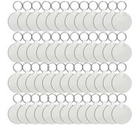 150Pcs Sublimation Keychain Blanks Double Sided Heat Transfer Keychain Blanks Include 50Pcs Keyring Blank 50pcs Rings and 50Pcs Clip for Craft DIY Keyring Round and Square (Round)